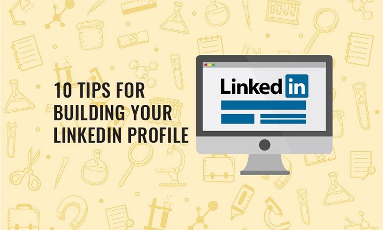 10-tips-for-building-your-linkedin-profile-getreskilled image-of-computer-screen-with-linkedin-logo-suggesting-10-tips-for-building-your-linkedin-profile
