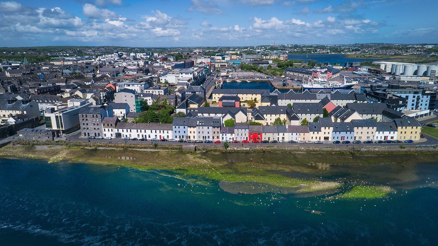 aerial view across galway ireland