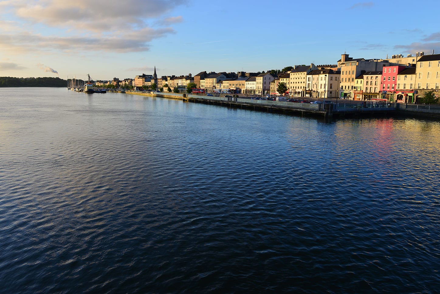 View from the water looking across waterford ireland