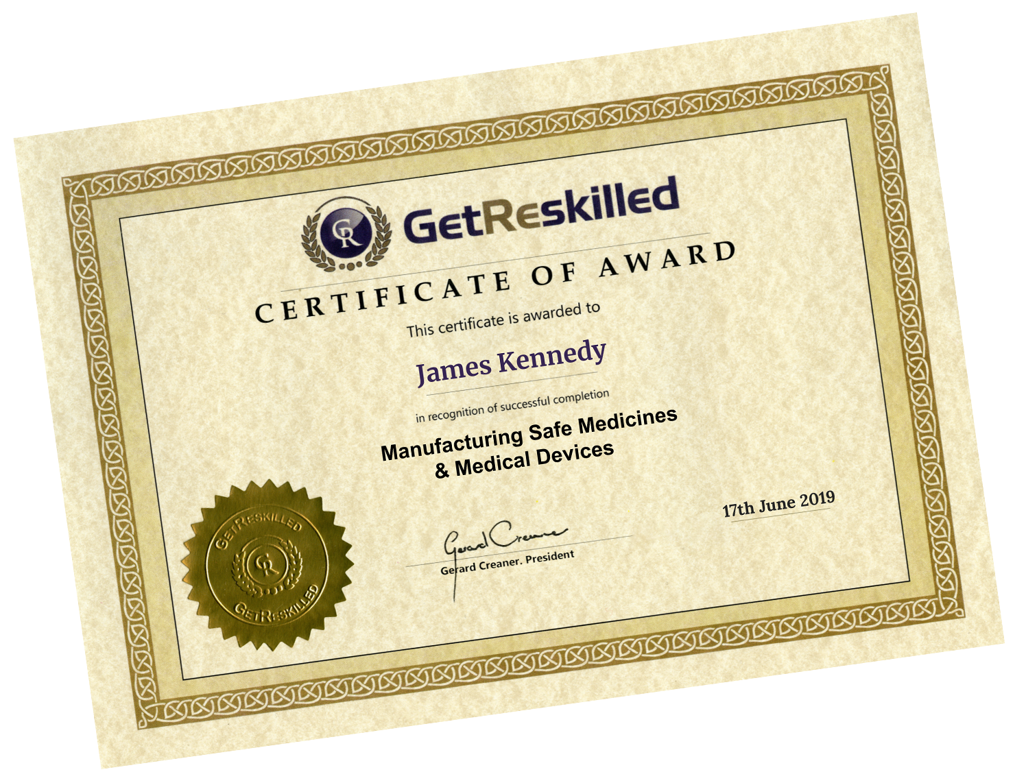 GMP training certification