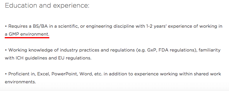 Example of a pharmaceutical job advert with no experience required