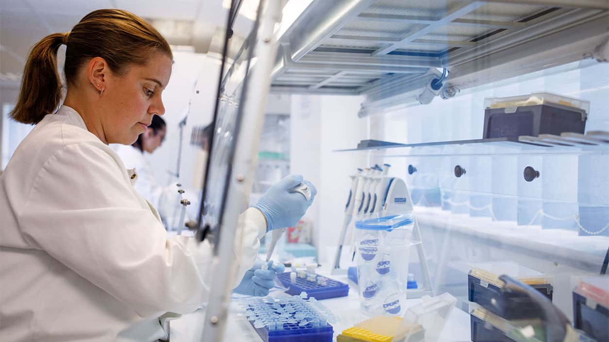 Cell Biologist working in a lab