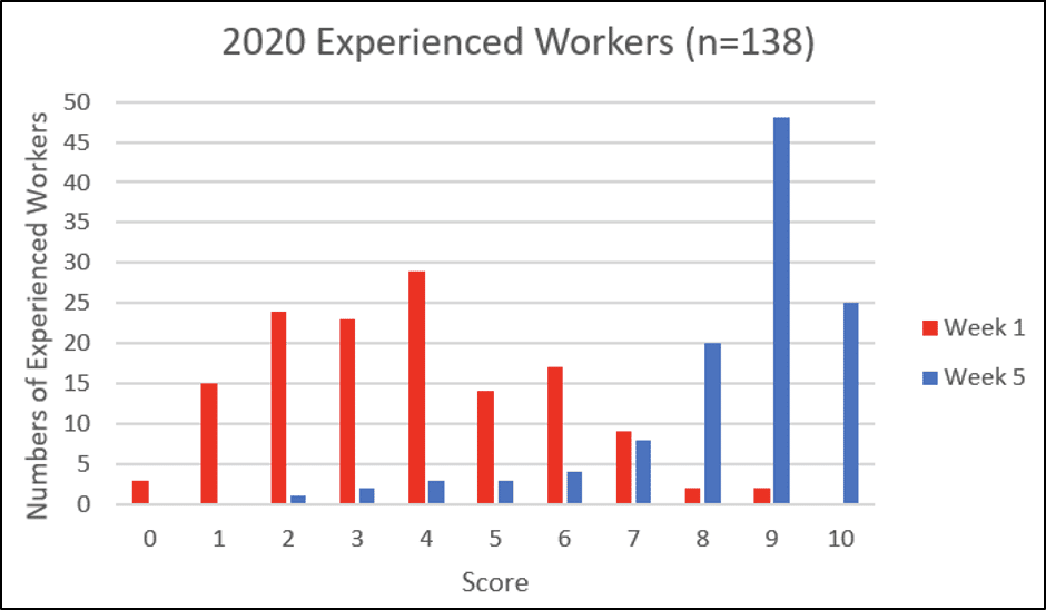 Figure 2 - Results for the knowledge and ability to implement assessment (2020)