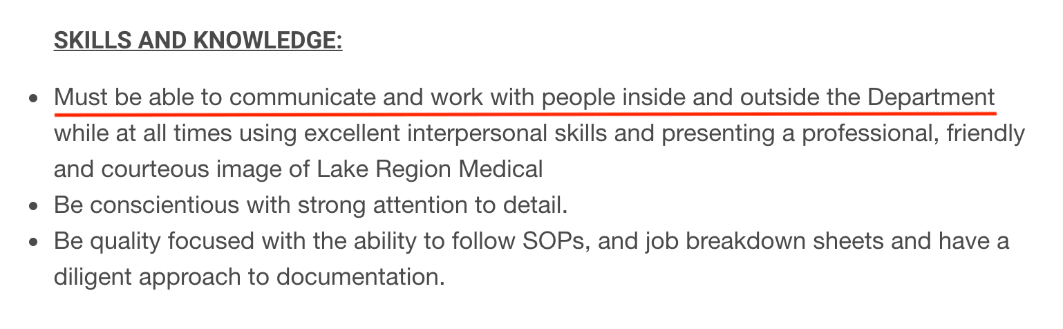 Example pharma job advert