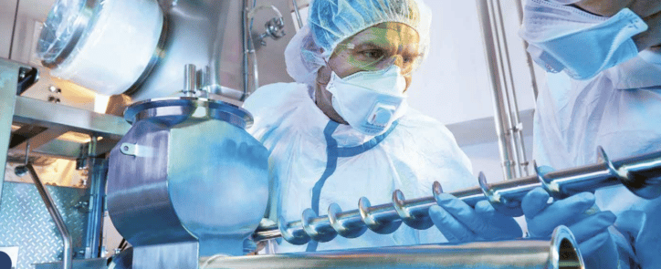 People working in a pharma plant