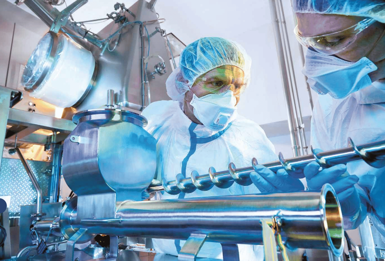 People working in a pharma plant