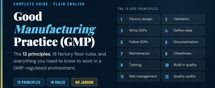 Good Manufacturing Practice (GMP) The 12 principles, 18 factory floor rules, and everything you need to know to work in a GMP-regulated environment.