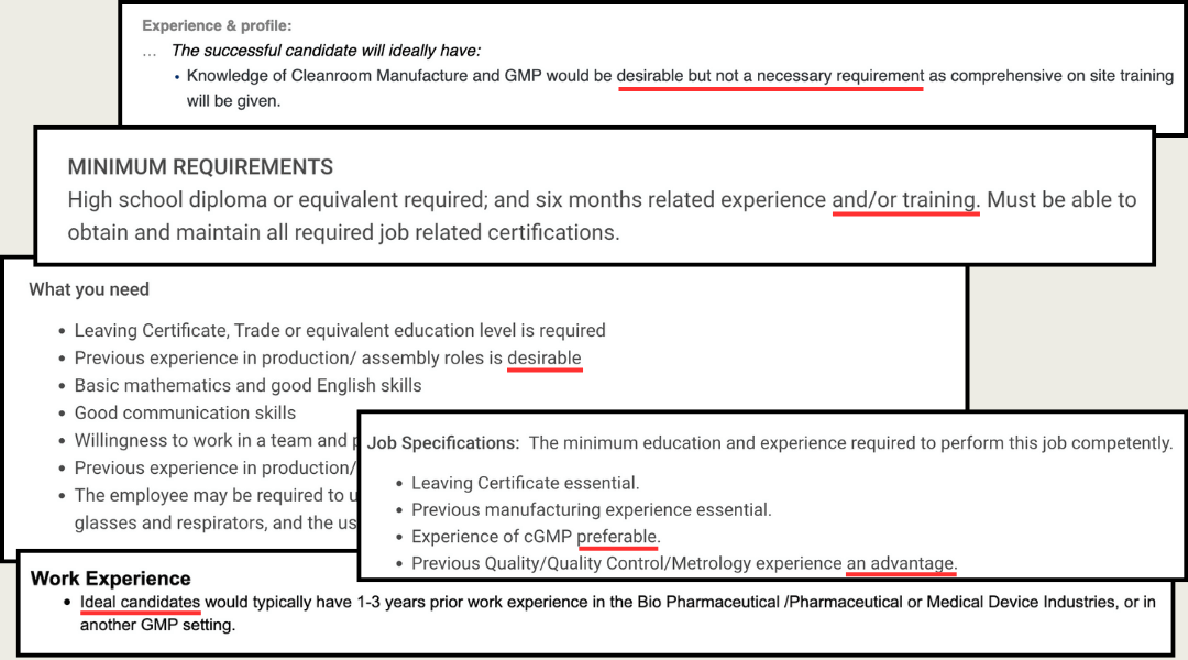 Job advert clips
