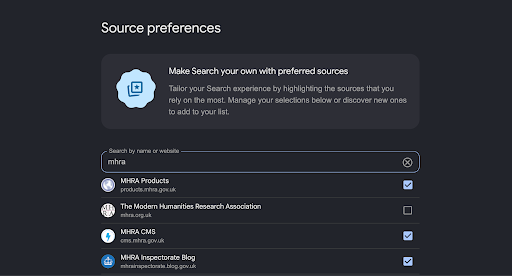 Preferred source MHRA